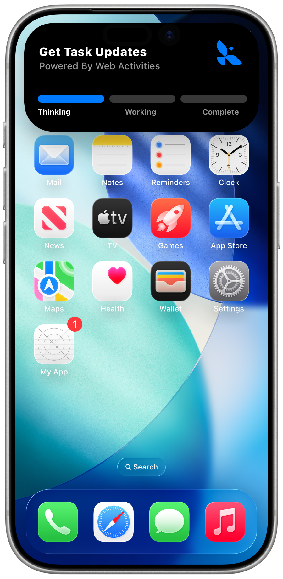 Live activity on iPhone